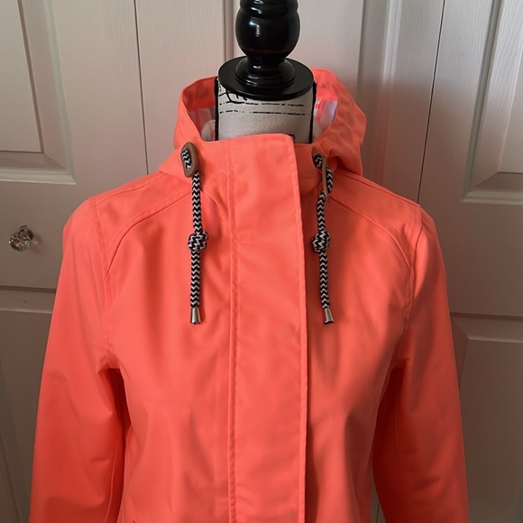 Joules Waterproof & Breathable Neon Orange Hooded jacket size 4 - Picture 7 of 12